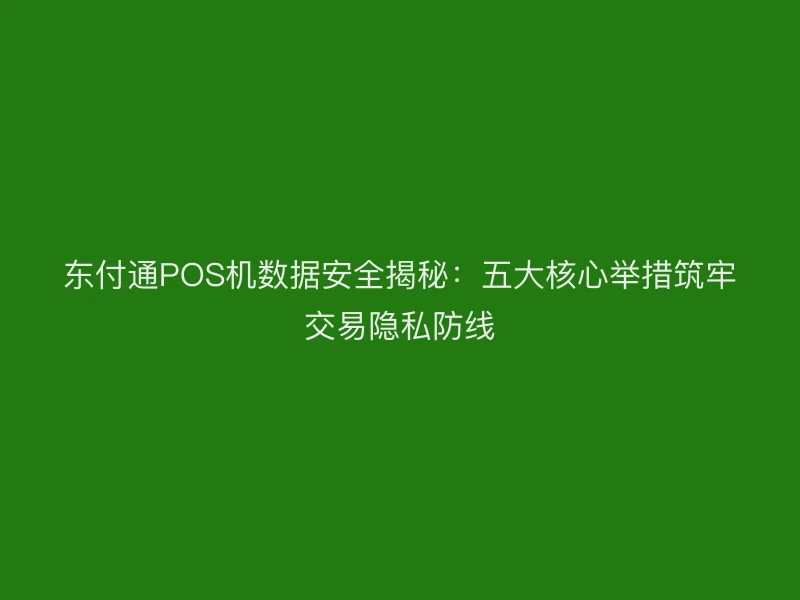 聚驰家POS机数据安全揭秘：五大核心举措筑牢交易隐私防线