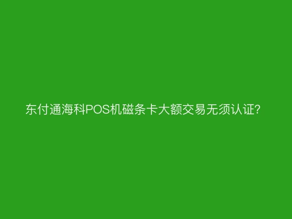 聚驰家海科POS机磁条卡大额交易无须认证？