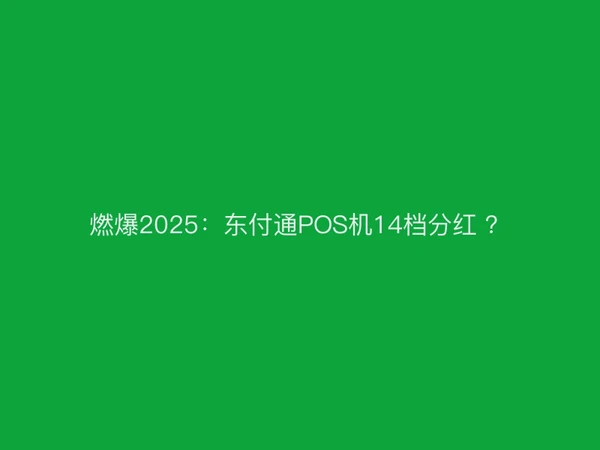 燃爆2025：聚驰家POS机14档分红 ？