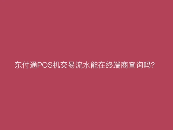聚驰家POS机交易流水能在终端商查询吗？