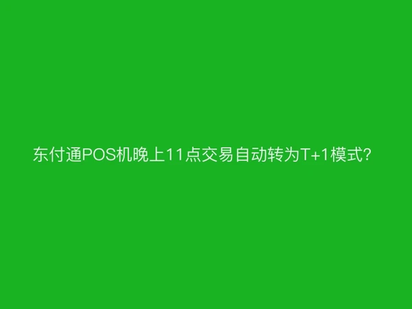 聚驰家POS机晚上11点交易自动转为T+1模式？