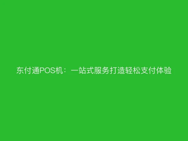聚驰家POS机：一站式服务打造轻松支付体验